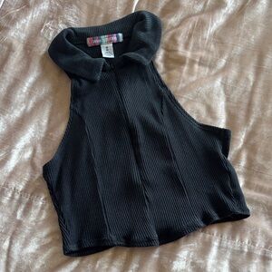 Ribbed Zippered Urban Outfitters Crop Top